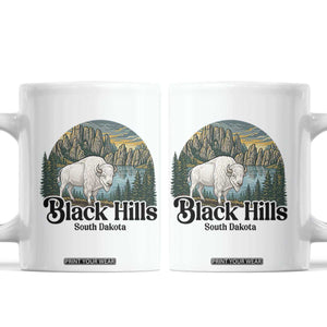 Black Hills South Dakota White Buffalo Coffee Mug State Pride Gift TS12 White Print Your Wear