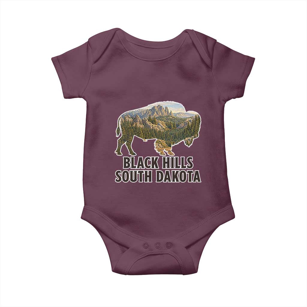 Black Hills South Dakota Bison Baby Onesie State Pride Gift TS12 Maroon Print Your Wear