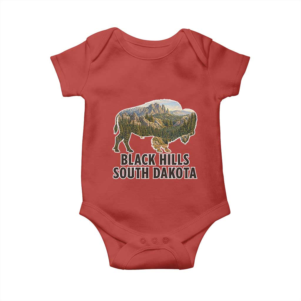 Black Hills South Dakota Bison Baby Onesie State Pride Gift TS12 Red Print Your Wear