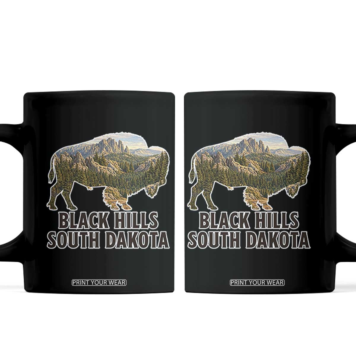 Black Hills South Dakota Bison Coffee Mug State Pride Gift TS12 Black Print Your Wear