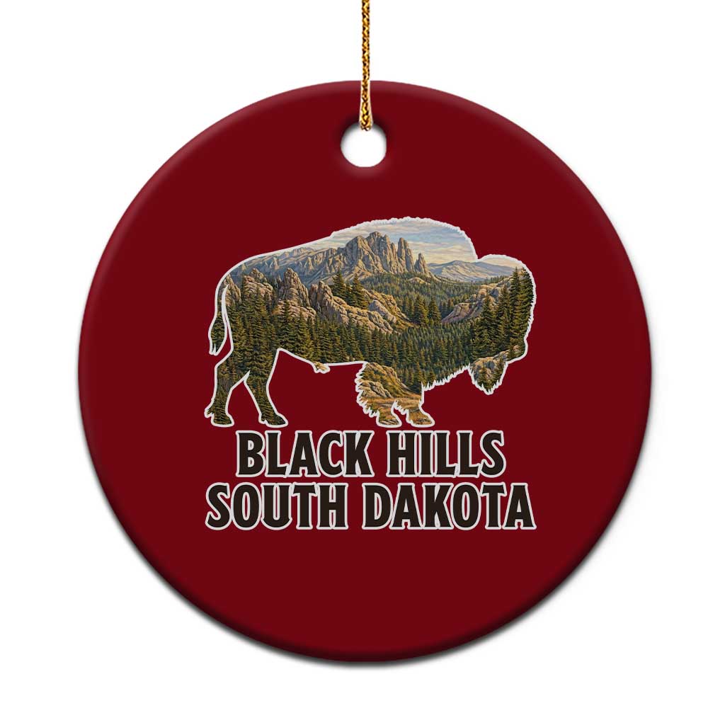 Black Hills South Dakota Bison Ceramic Ornament State Pride Gift TS12 1pc Red Print Your Wear