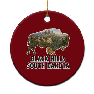 Black Hills South Dakota Bison Ceramic Ornament State Pride Gift TS12 1pc Red Print Your Wear