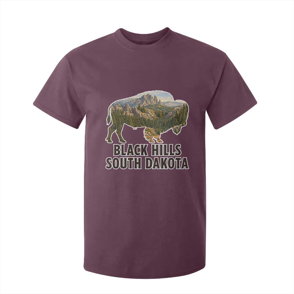 Black Hills South Dakota Bison T Shirt For Kid State Pride Gift TS12 Maroon Print Your Wear