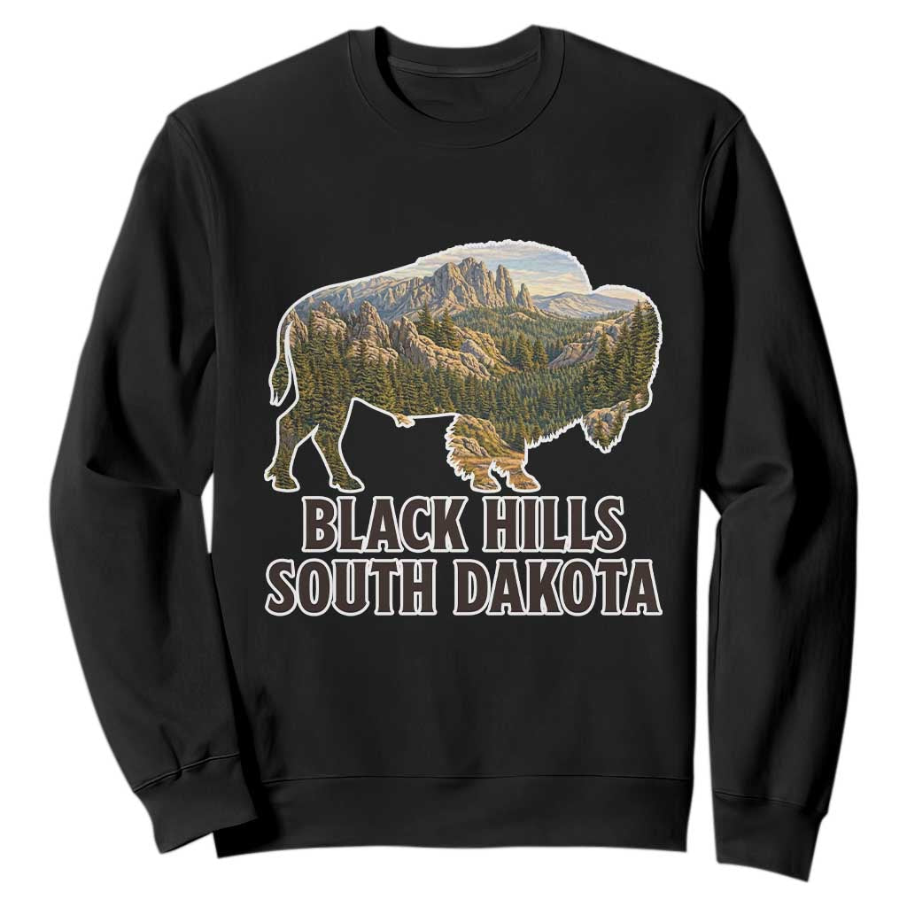 Black Hills South Dakota Bison Sweatshirt State Pride Gift TS12 Black Print Your Wear