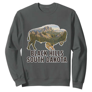 Black Hills South Dakota Bison Sweatshirt State Pride Gift TS12 Dark Heather Print Your Wear