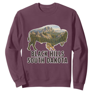 Black Hills South Dakota Bison Sweatshirt State Pride Gift TS12 Maroon Print Your Wear