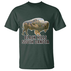 Black Hills South Dakota Bison T Shirt State Pride Gift TS12 Dark Forest Green Print Your Wear