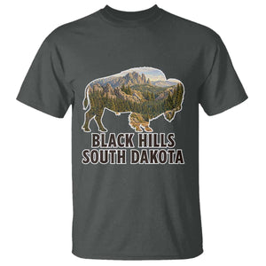 Black Hills South Dakota Bison T Shirt State Pride Gift TS12 Dark Heather Print Your Wear