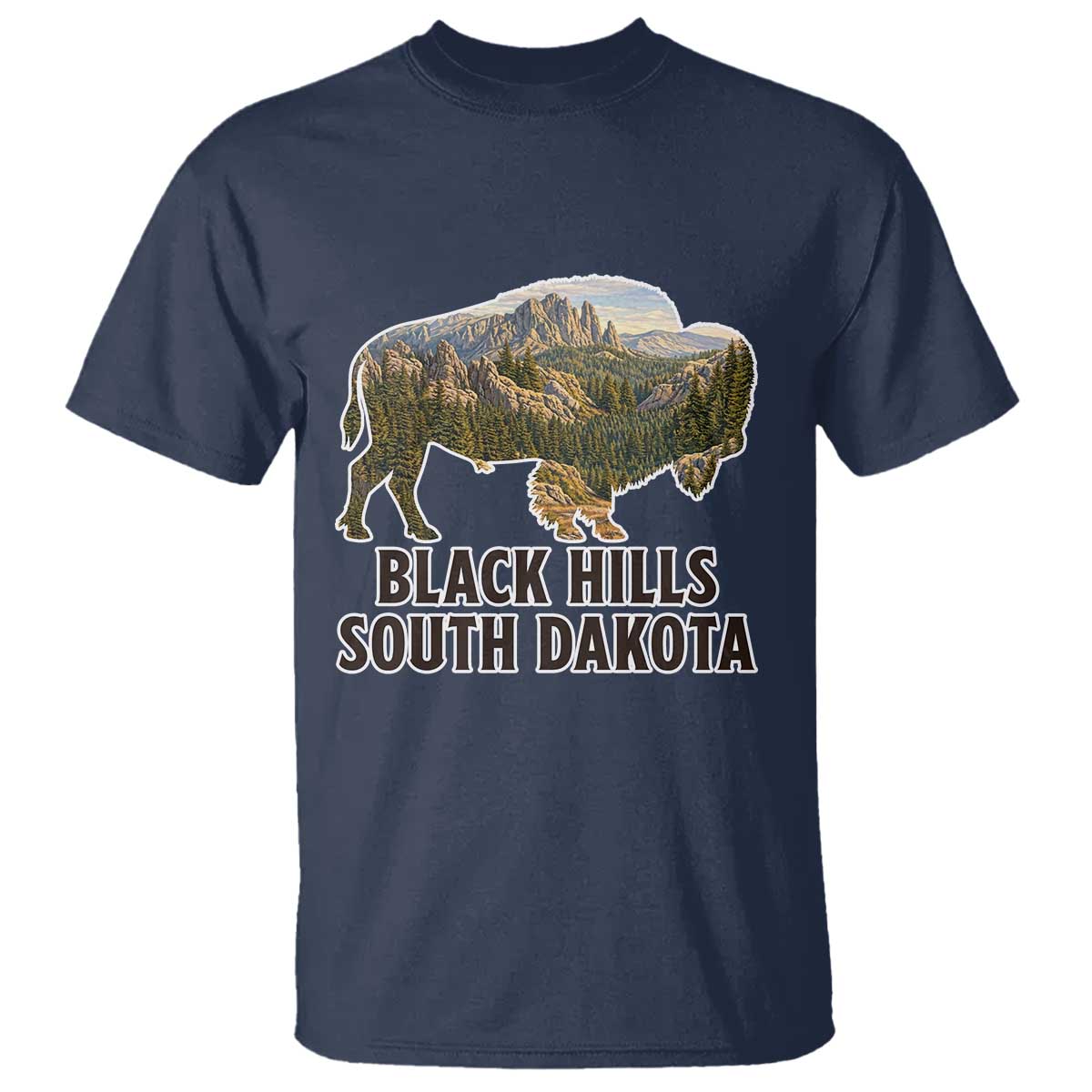 Black Hills South Dakota Bison T Shirt State Pride Gift TS12 Navy Print Your Wear