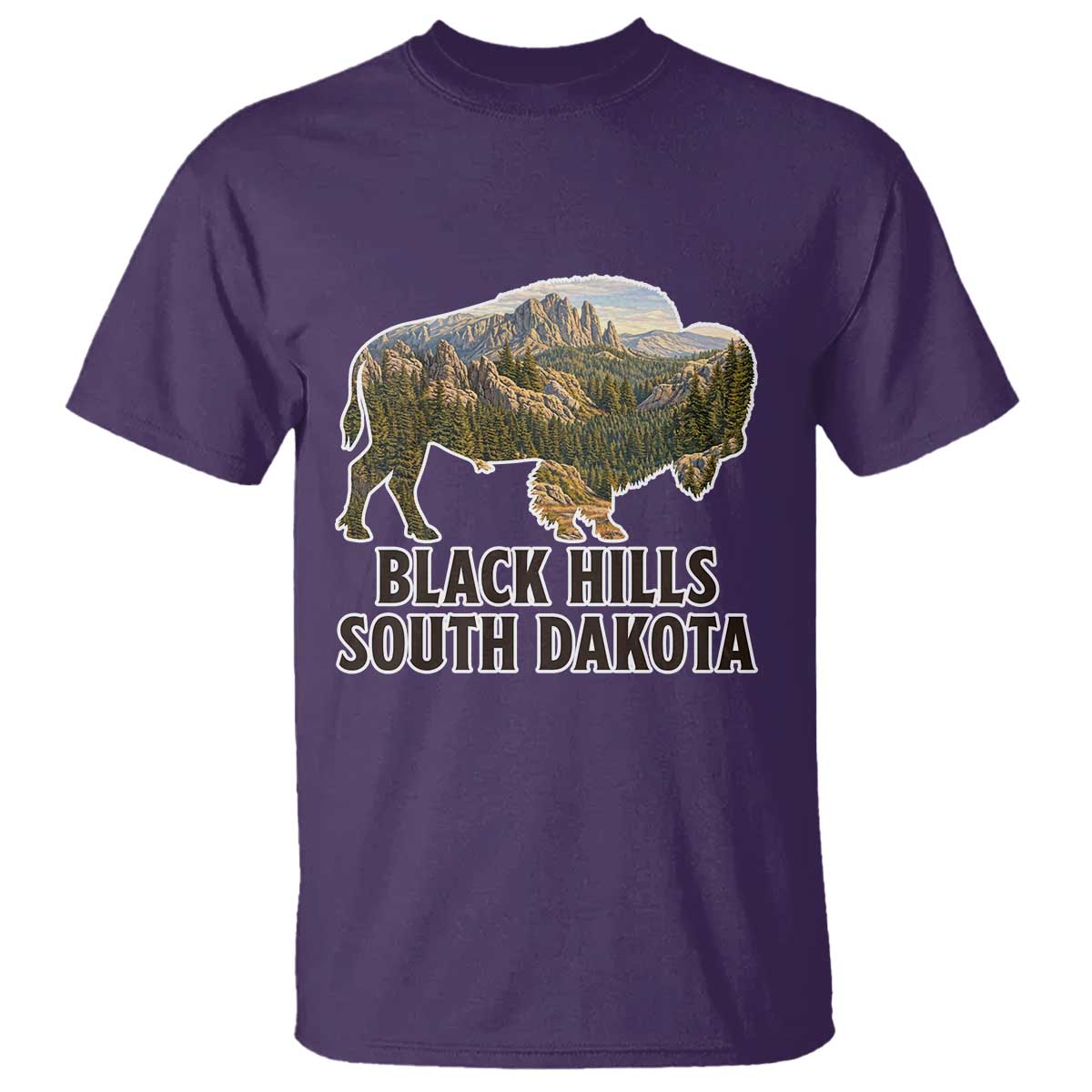 Black Hills South Dakota Bison T Shirt State Pride Gift TS12 Purple Print Your Wear