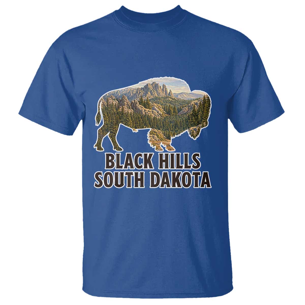 Black Hills South Dakota Bison T Shirt State Pride Gift TS12 Royal Blue Print Your Wear