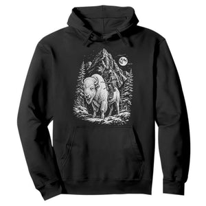 Vintage Native American Bison Rider Hoodie Indigenous Warrior Graphic TS12 Black Print Your Wear