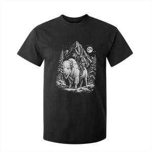 Vintage Native American Bison Rider T Shirt For Kid Indigenous Warrior Graphic TS12 Black Print Your Wear