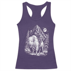 Vintage Native American Bison Rider Racerback Tank Top Indigenous Warrior Graphic TS12 Purple Print Your Wear