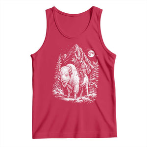 Vintage Native American Bison Rider Tank Top Indigenous Warrior Graphic TS12 Red Print Your Wear