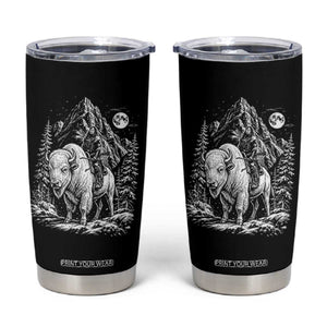 Vintage Native American Bison Rider Tumbler Cup Indigenous Warrior Graphic TS12 Black Print Your Wear
