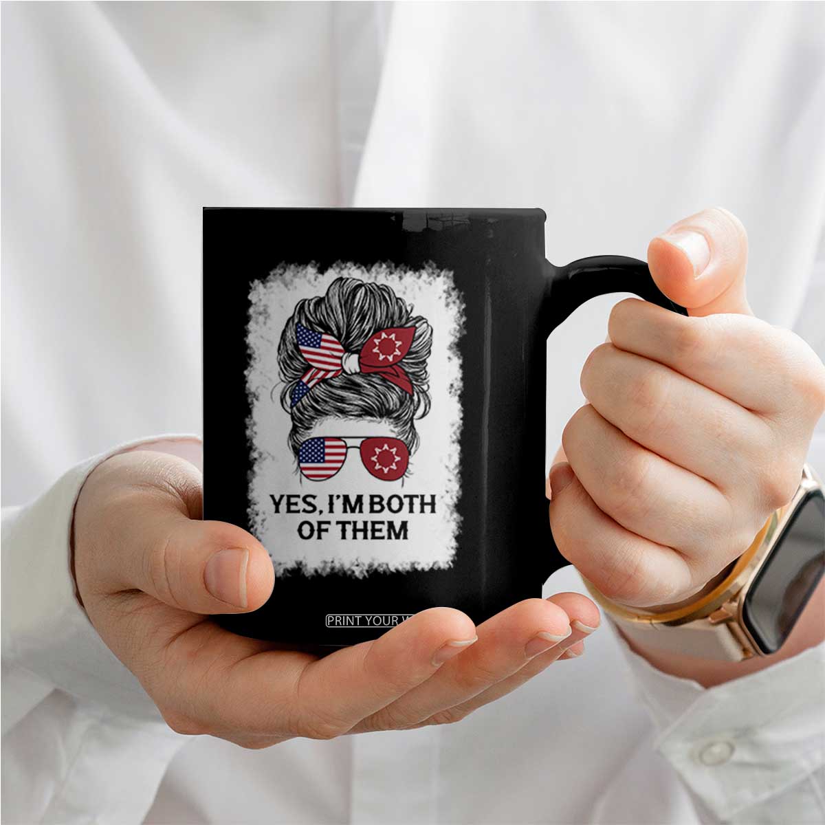 Lakota And American Pride Coffee Mug Im Both Of Them Oglala Native Heritage TS12 Print Your Wear