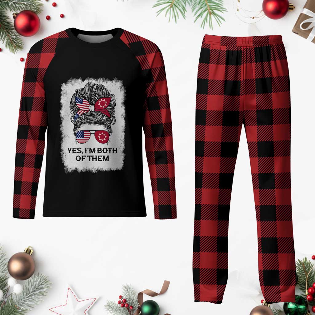 Lakota And American Pride Plaid Pajama Set Im Both Of Them Oglala Native Heritage TS12 Buffalo Plaid Print Your Wear