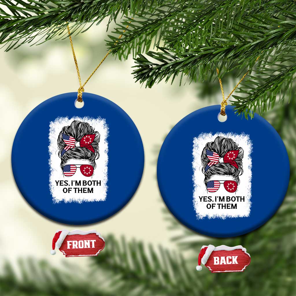 Lakota And American Pride Ceramic Ornament Im Both Of Them Oglala Native Heritage TS12 1pc Blue Print Your Wear