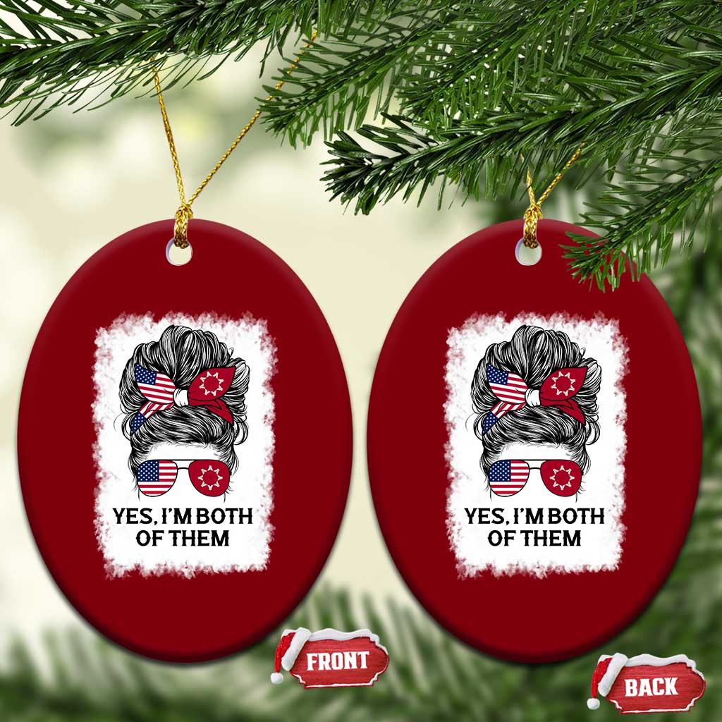 Lakota And American Pride Ceramic Ornament Im Both Of Them Oglala Native Heritage TS12 Print Your Wear