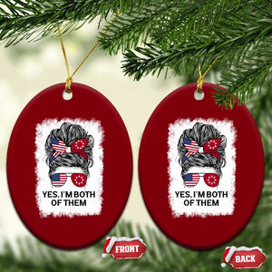 Lakota And American Pride Ceramic Ornament Im Both Of Them Oglala Native Heritage TS12 Print Your Wear