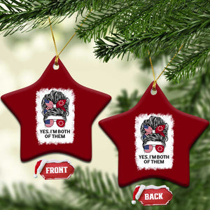Lakota And American Pride Ceramic Ornament Im Both Of Them Oglala Native Heritage TS12 Print Your Wear