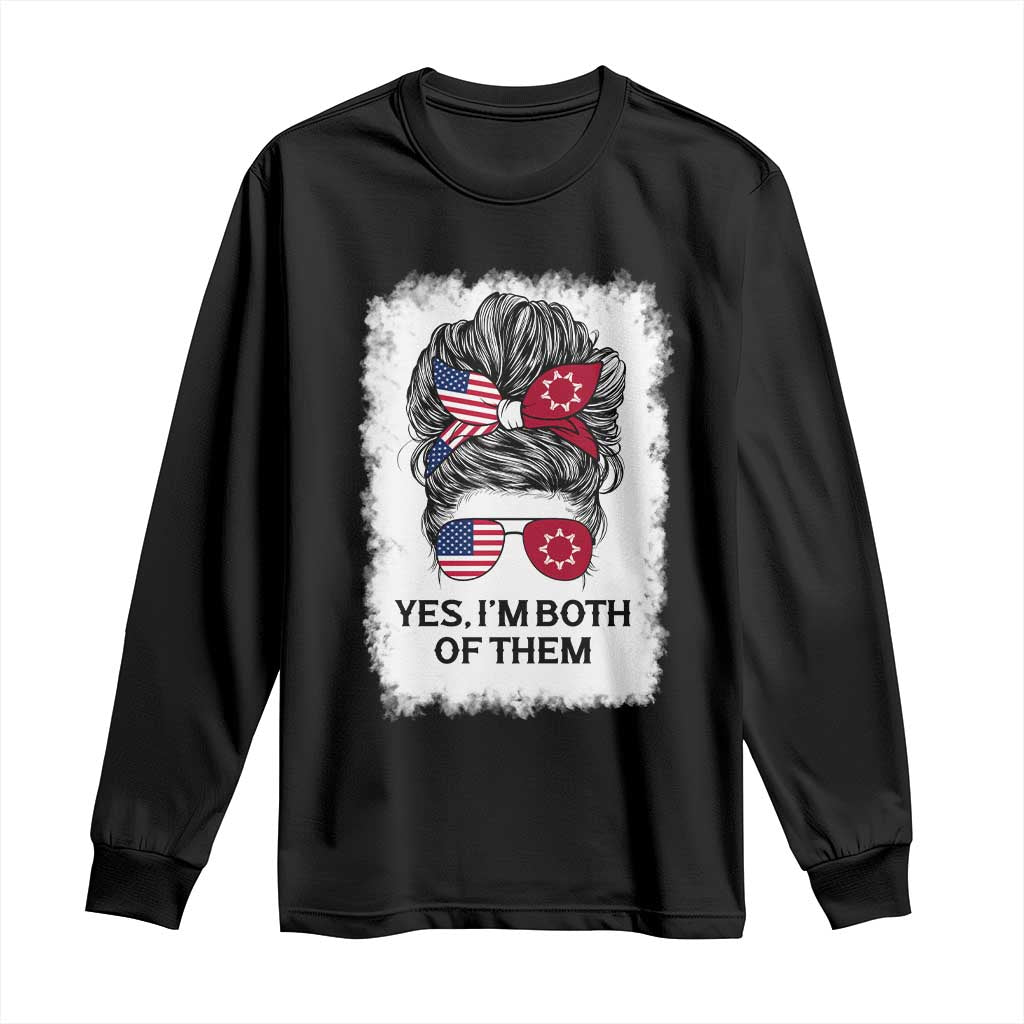 Lakota And American Pride Long Sleeve Shirt Im Both Of Them Oglala Native Heritage TS12 Black Print Your Wear