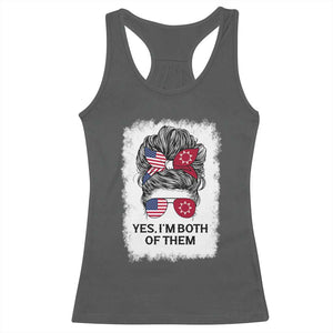Lakota And American Pride Racerback Tank Top Im Both Of Them Oglala Native Heritage TS12 Dark Heather Print Your Wear