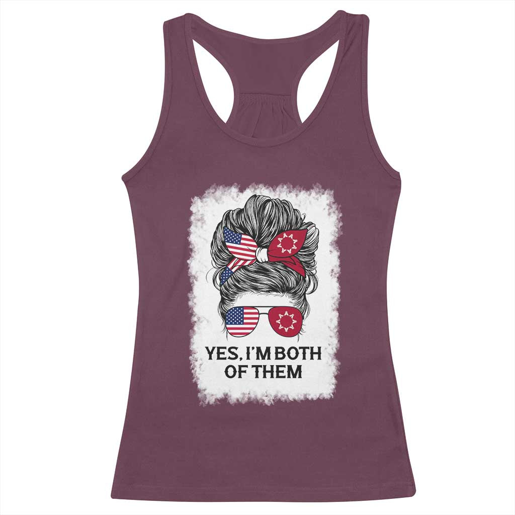 Lakota And American Pride Racerback Tank Top Im Both Of Them Oglala Native Heritage TS12 Maroon Print Your Wear