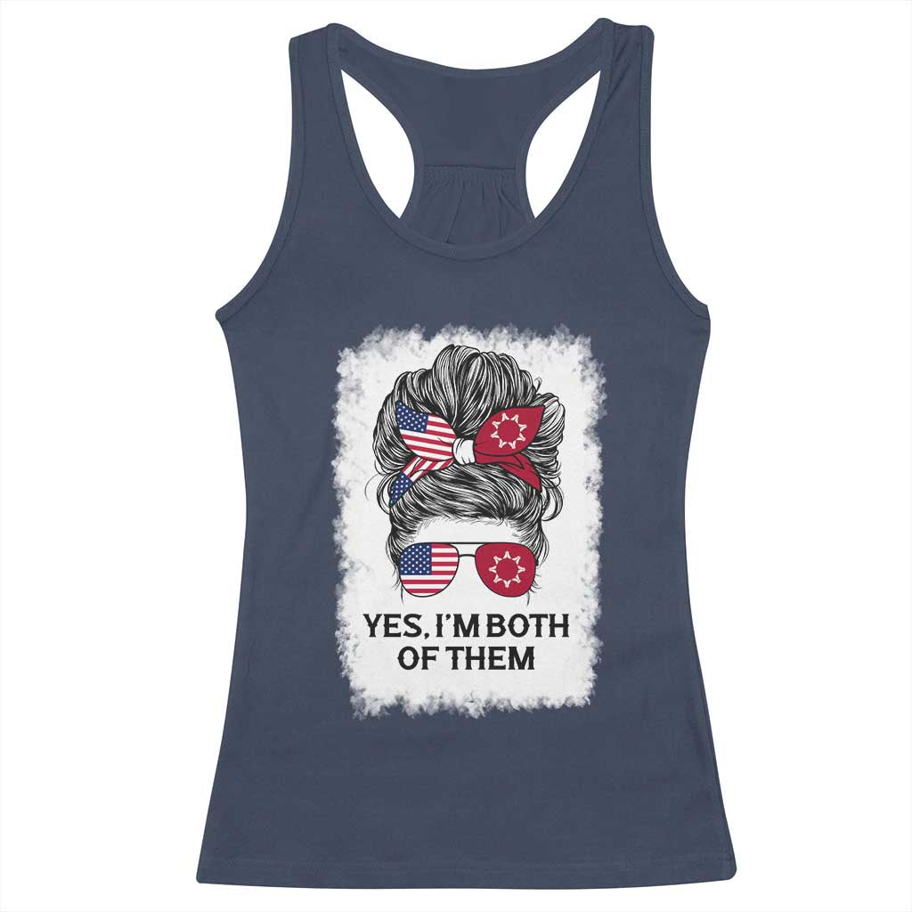 Lakota And American Pride Racerback Tank Top Im Both Of Them Oglala Native Heritage TS12 Navy Print Your Wear