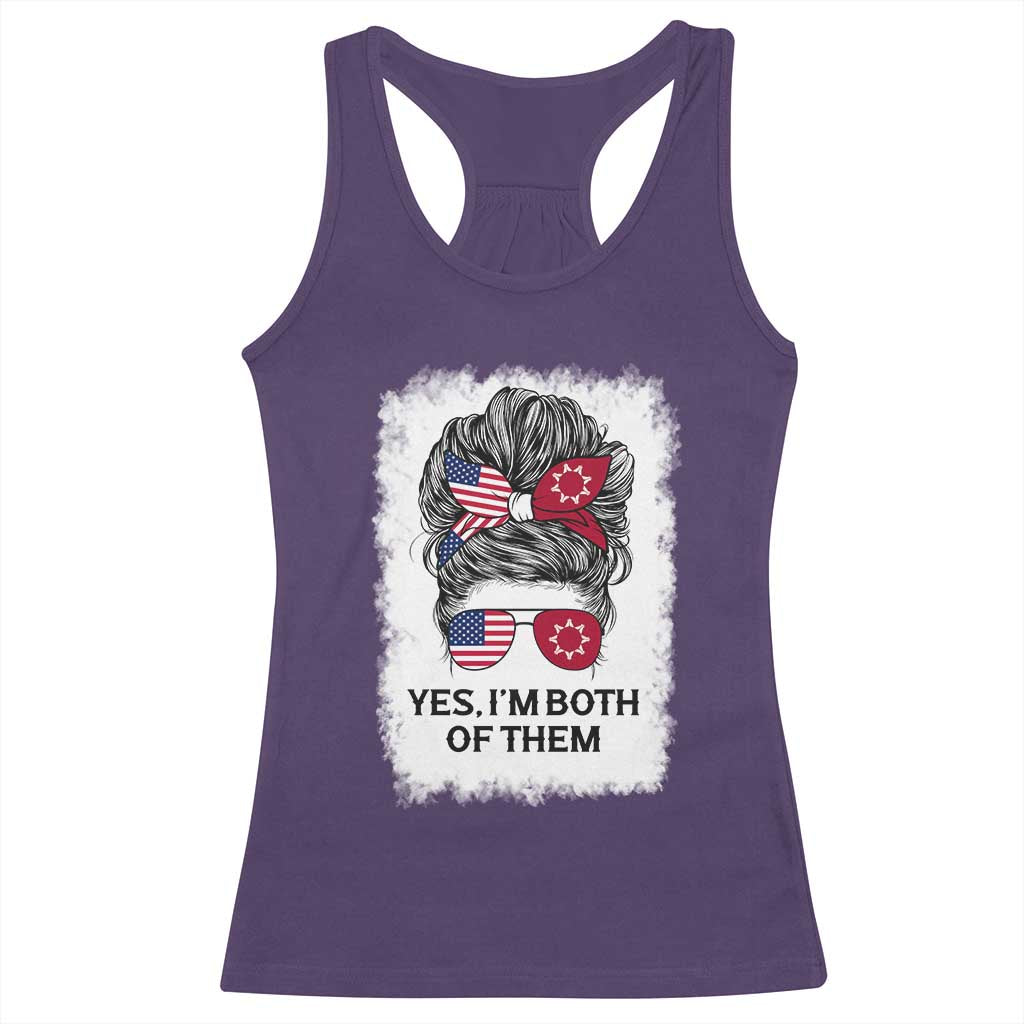 Lakota And American Pride Racerback Tank Top Im Both Of Them Oglala Native Heritage TS12 Purple Print Your Wear