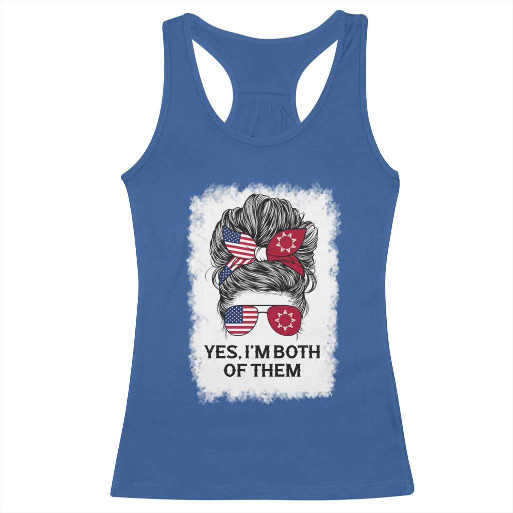 Lakota And American Pride Racerback Tank Top Im Both Of Them Oglala Native Heritage TS12 Royal Blue Print Your Wear