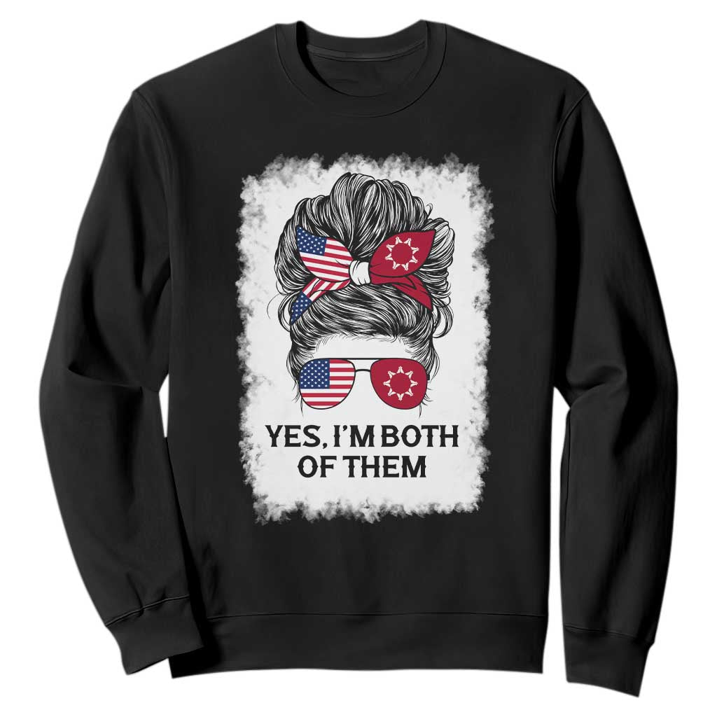 Lakota And American Pride Sweatshirt Im Both Of Them Oglala Native Heritage TS12 Black Print Your Wear