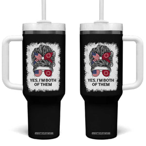 Lakota And American Pride Tumbler With Handle Im Both Of Them Oglala Native Heritage TS12 One Size: 40 oz Black Print Your Wear