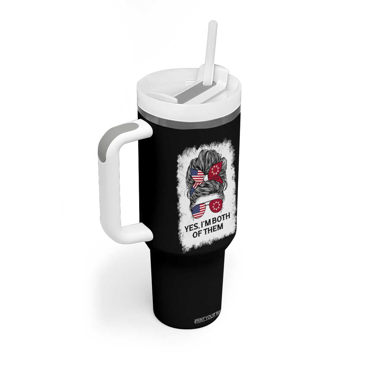 Lakota And American Pride Tumbler With Handle Im Both Of Them Oglala Native Heritage TS12 Print Your Wear