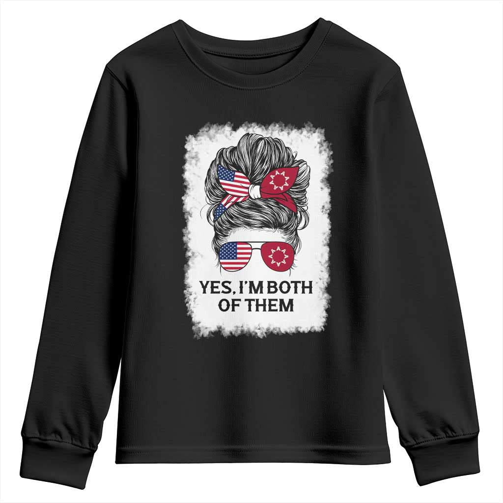 Lakota And American Pride Youth Sweatshirt Im Both Of Them Oglala Native Heritage TS12 Black Print Your Wear