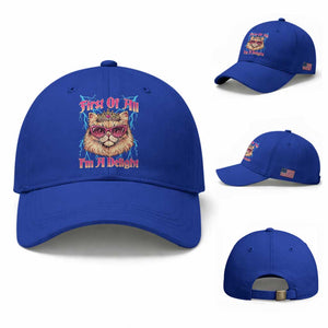 First Of All Im A Delight Baseball Cap Geek Princess Cat Gift TS12 Baseball Cap Universal Fit Royal Blue Print Your Wear