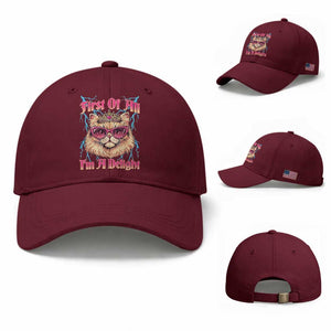 First Of All Im A Delight Baseball Cap Geek Princess Cat Gift TS12 Baseball Cap Universal Fit Maroon Print Your Wear