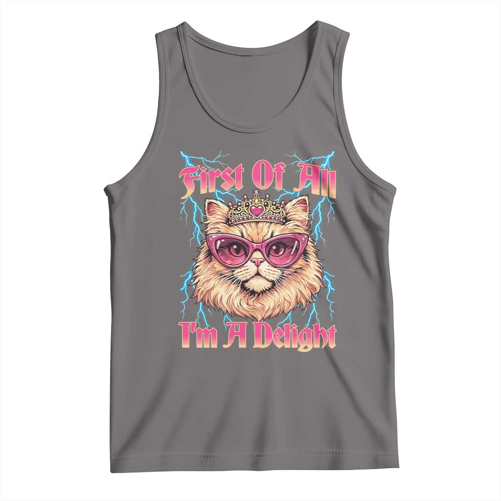 First Of All Im A Delight Tank Top Geek Princess Cat Gift TS12 Deep Heather Print Your Wear