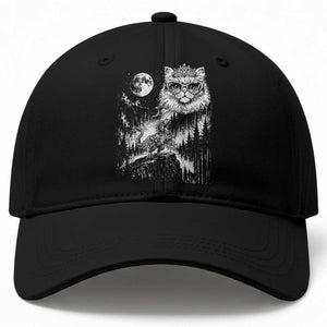 Vintage Geek Princess Cat Baseball Cap Full Moon Engraving Art Gift TS12 Print Your Wear