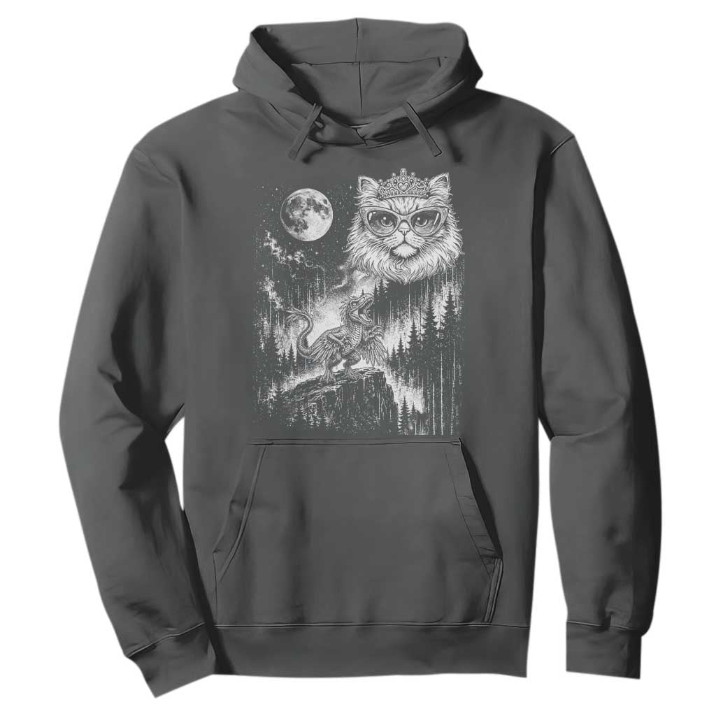 Vintage Geek Princess Cat Hoodie Full Moon Engraving Art Gift TS12 Dark Heather Print Your Wear