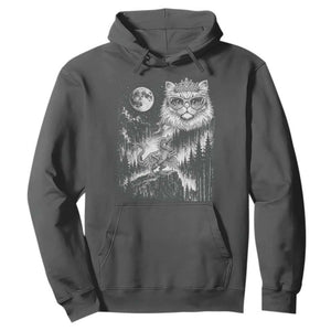 Vintage Geek Princess Cat Hoodie Full Moon Engraving Art Gift TS12 Dark Heather Print Your Wear