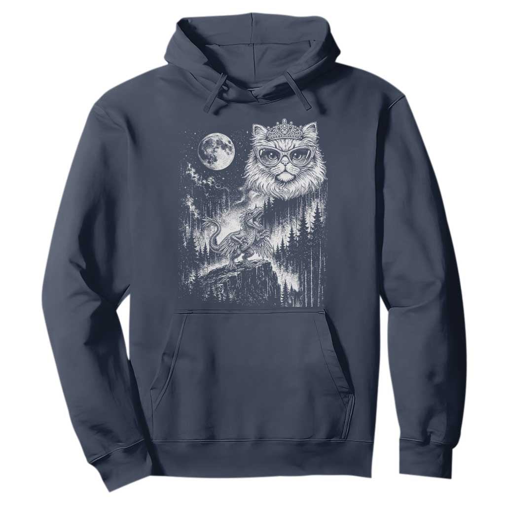 Vintage Geek Princess Cat Hoodie Full Moon Engraving Art Gift TS12 Navy Print Your Wear