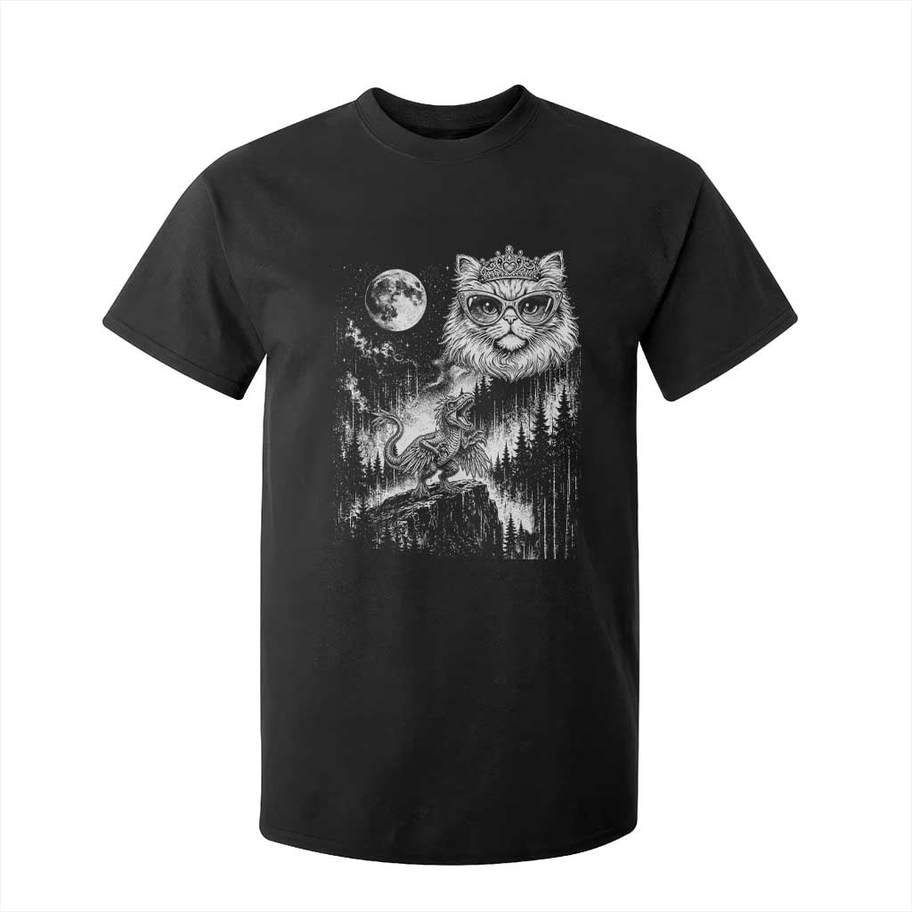 Vintage Geek Princess Cat T Shirt For Kid Full Moon Engraving Art Gift TS12 Black Print Your Wear