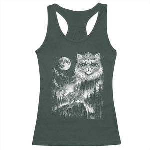 Vintage Geek Princess Cat Racerback Tank Top Full Moon Engraving Art Gift TS12 Dark Forest Green Print Your Wear