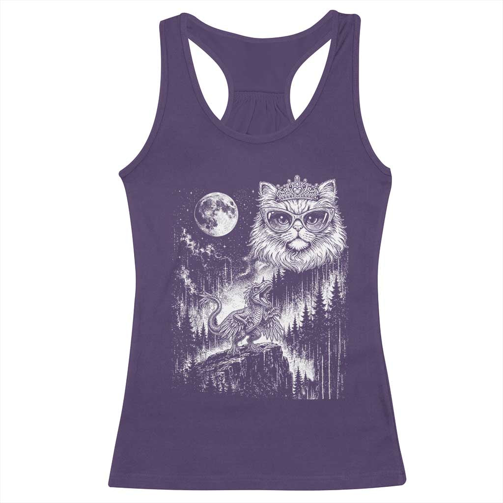 Vintage Geek Princess Cat Racerback Tank Top Full Moon Engraving Art Gift TS12 Purple Print Your Wear