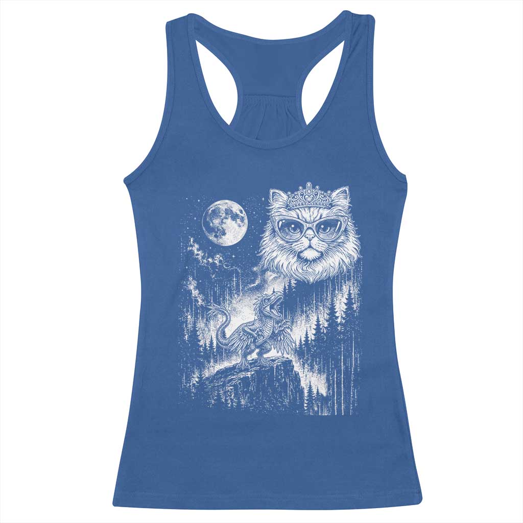 Vintage Geek Princess Cat Racerback Tank Top Full Moon Engraving Art Gift TS12 Royal Blue Print Your Wear