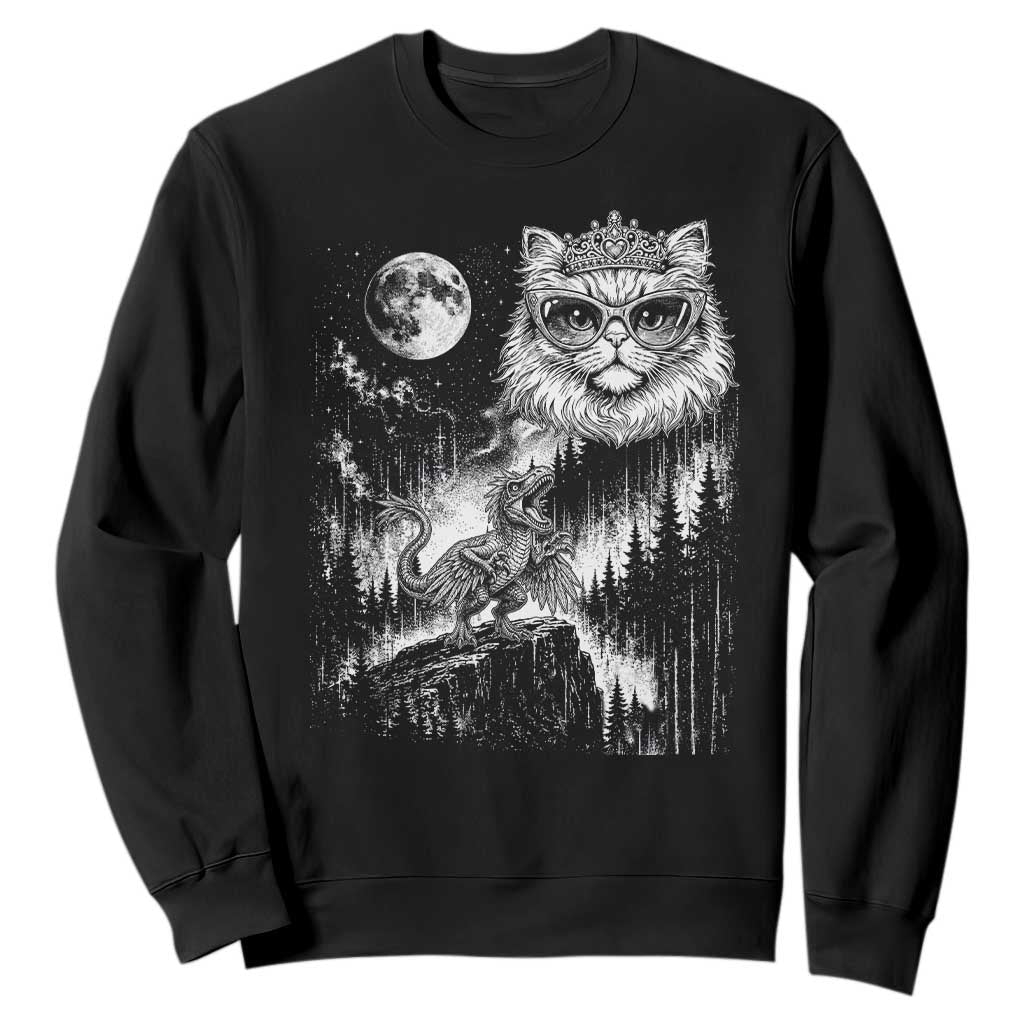 Vintage Geek Princess Cat Sweatshirt Full Moon Engraving Art Gift TS12 Black Print Your Wear