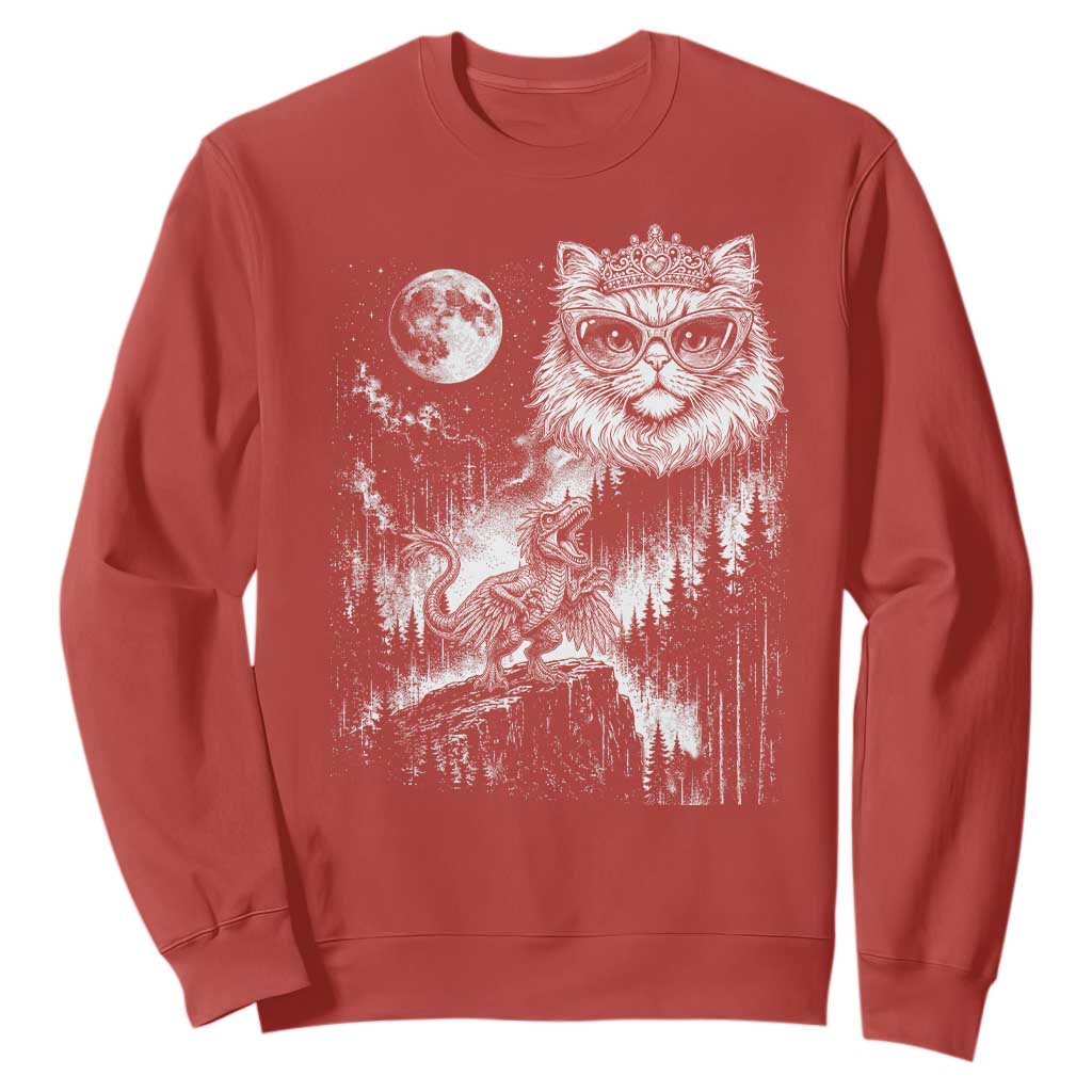 Vintage Geek Princess Cat Sweatshirt Full Moon Engraving Art Gift TS12 Red Print Your Wear
