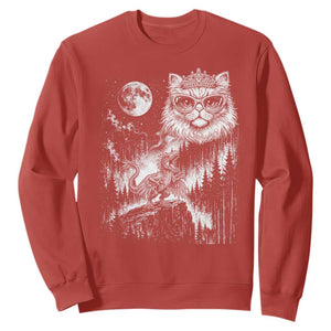 Vintage Geek Princess Cat Sweatshirt Full Moon Engraving Art Gift TS12 Red Print Your Wear